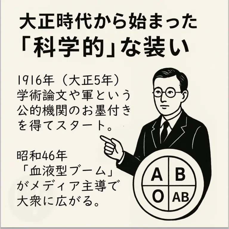 大正時代から始まった「科学的」な装い（血液型性格診断）