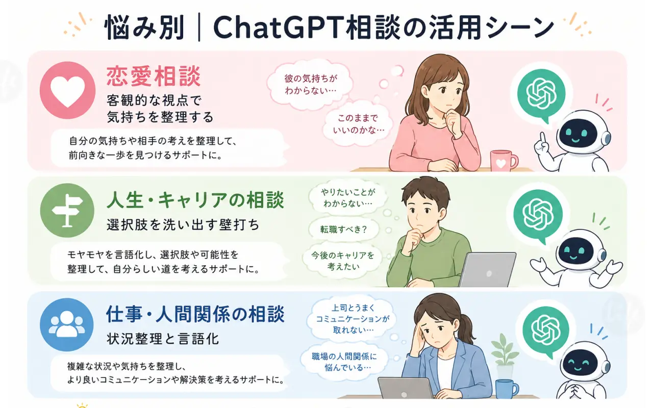 悩み別 ChatGPT相談の活用シーン